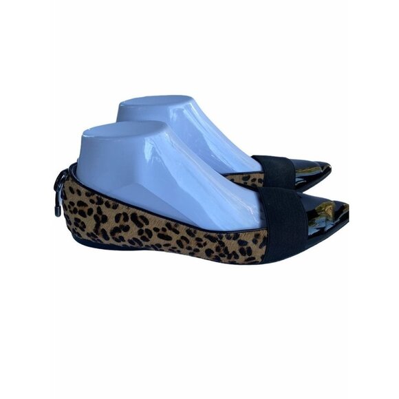 Slip On Flats Printed Calf Hair Shoes 8 - Picture 4 of 12